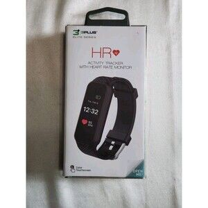New 3 Plus 3 HR Black Elitete Series HR Activity Tracker with Heart Rate Monitor